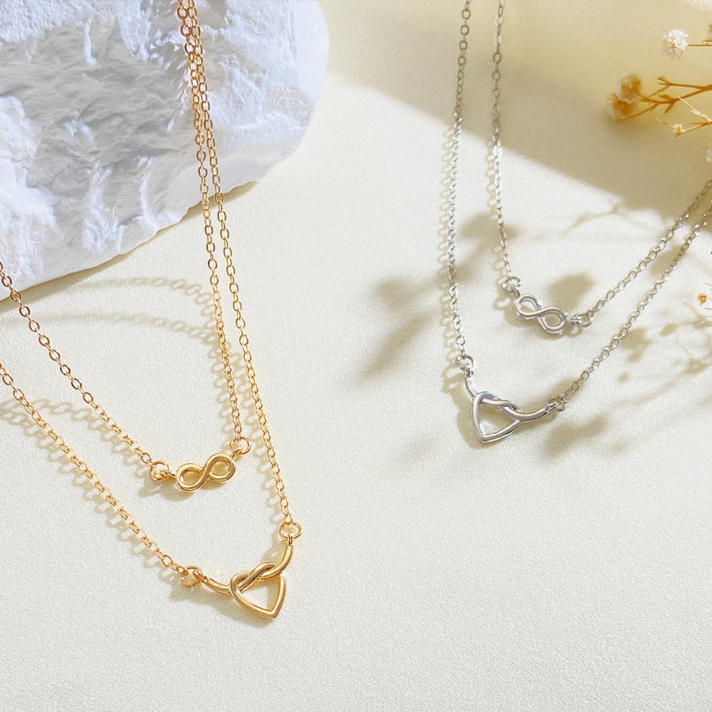 Wholesale Love Creative Intertwined Heart-shaped Stacked Clavicle Chain